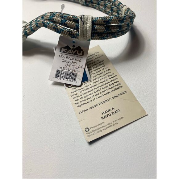KAVU Mini Rope Bag Cozy Den Forest Animal Print Canvas Crossbody Sling NWT - Picture 7 of 7